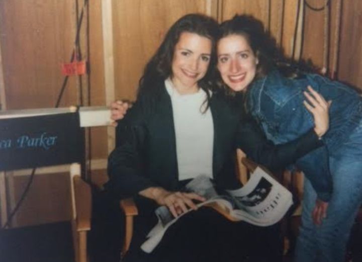 The author with Kristin Davis on the set of "Sex and the City."