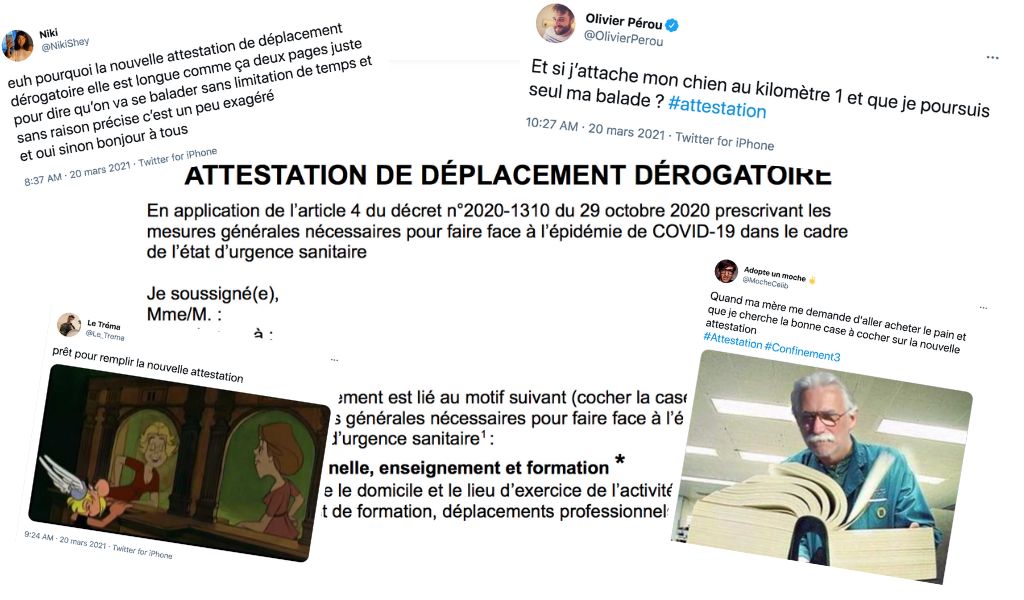 L'attestation de déplacement du reconfinement vaut le détournement