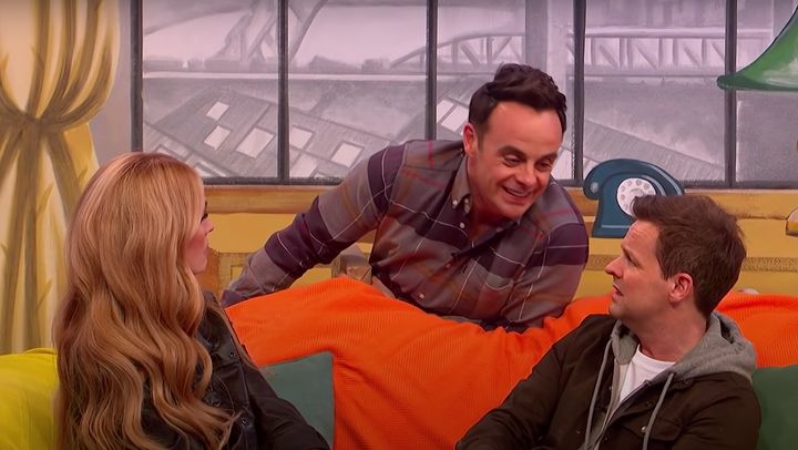 Ant and Dec with Cat Deeley in Chums