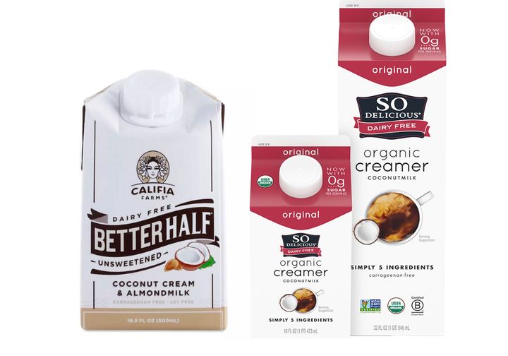 Califia Farms and So Delicious make popular coconut-based coffee creamers.