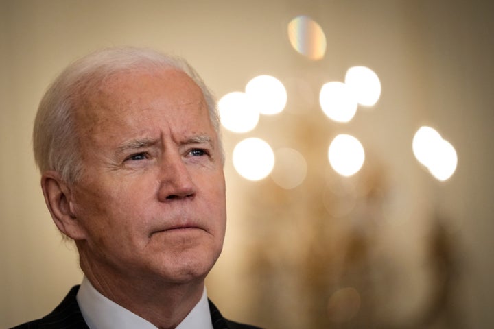 President Joe Biden speaks in the East Room of the White House on March 18 in Washington, D.C.