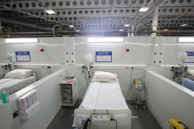 Beds on a ward at the NHS Nightingale Yorkshire and Humber in Harrogate, which was never used to treat Covid-19 patients.