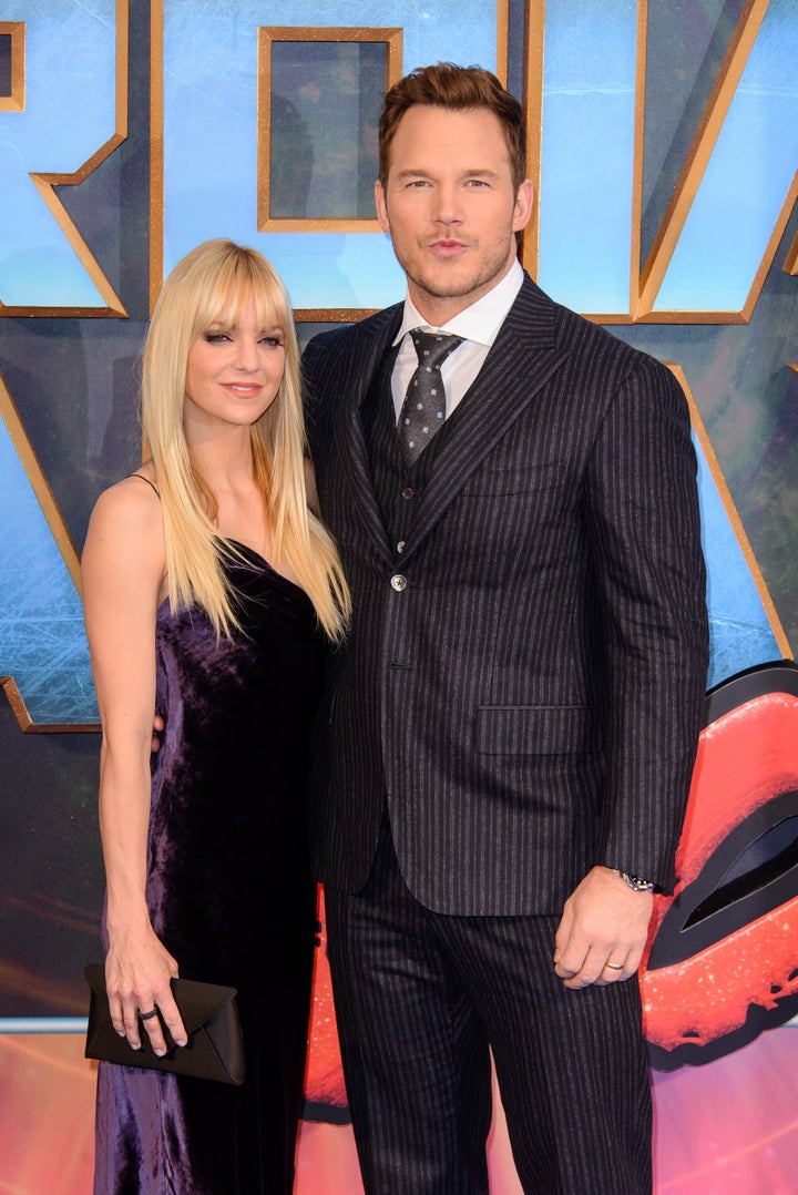 Anna Faris and Chris Pratt at a 2017 screening for "Guardians of the Galaxy Vol. 2."