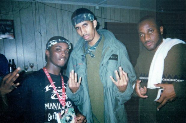 Mac Phipps (center) in Club Mercedes with guys from KC Management. He was signed to No Limit Records alongside artists such as Snoop Dogg snd Mystikal before he was imprisoned over a shooting at the club in 2000.