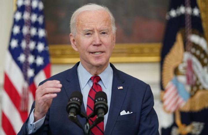 US President Joe Biden speaks about the mass shooting at a grocery store in Colorado on Monday, calling for a ban on assault weapons and high-capacity magazines