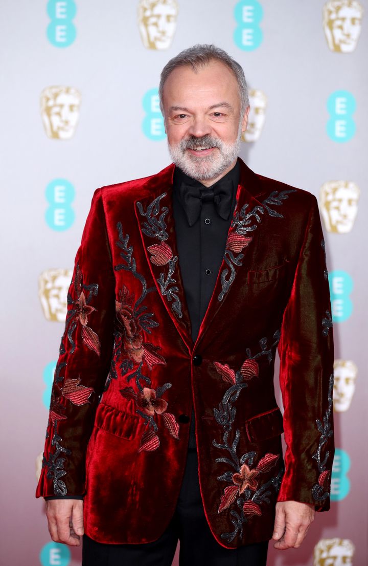Graham Norton on the red carpet at last year's Baftas
