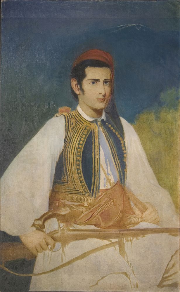Ο Χάου σε νεαρή ηλικία απεικονιζόμενος ως εύζωνας σε πίνακα του Τζον Έλιοτ. Ο Χάου παντρεύτηκε την κόρη του Έλιοτ, την συγγραφέα Μωντ Χάου Έλιοτ.