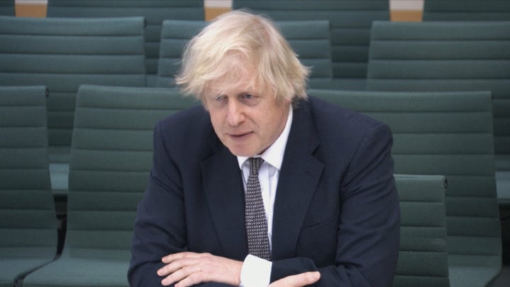 Boris Johnson gives evidence to the Commons Liaison Committee in the House of Commons, London. Picture date: Wednesday March 24, 2021.