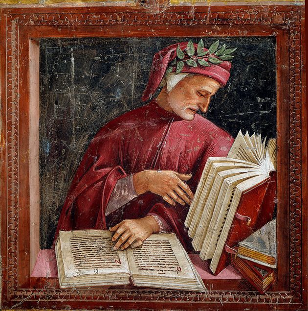 Portrait of Dante Alighieri (1265 - 1321), Fresco by Luca Signorelli (1441 or 1450-1523), 1499-1504,...