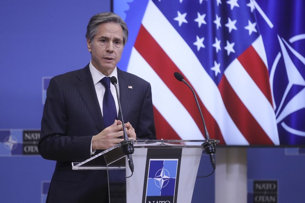 Secretary of State Antony Blinken gives a press briefing in Brussels, Belgium, on Wednesday. Without a fully functioning Secretary of State Antony Blinken gives a press briefing in Brussels, Belgium, on Wednesday. Without a fully functioning