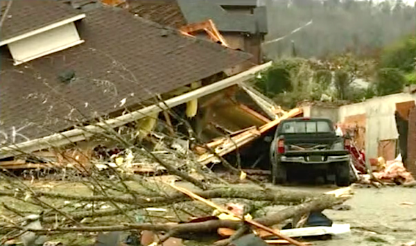 Damage from tornadoes that hit Alabama on March 25, 2021.