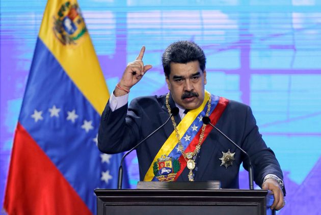 Nicolas Maduro lors d'une cérémonie à Caracas le 22 janvier 2021