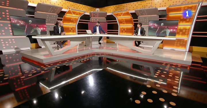 Programa de TVE al descanso del Georgia-España.