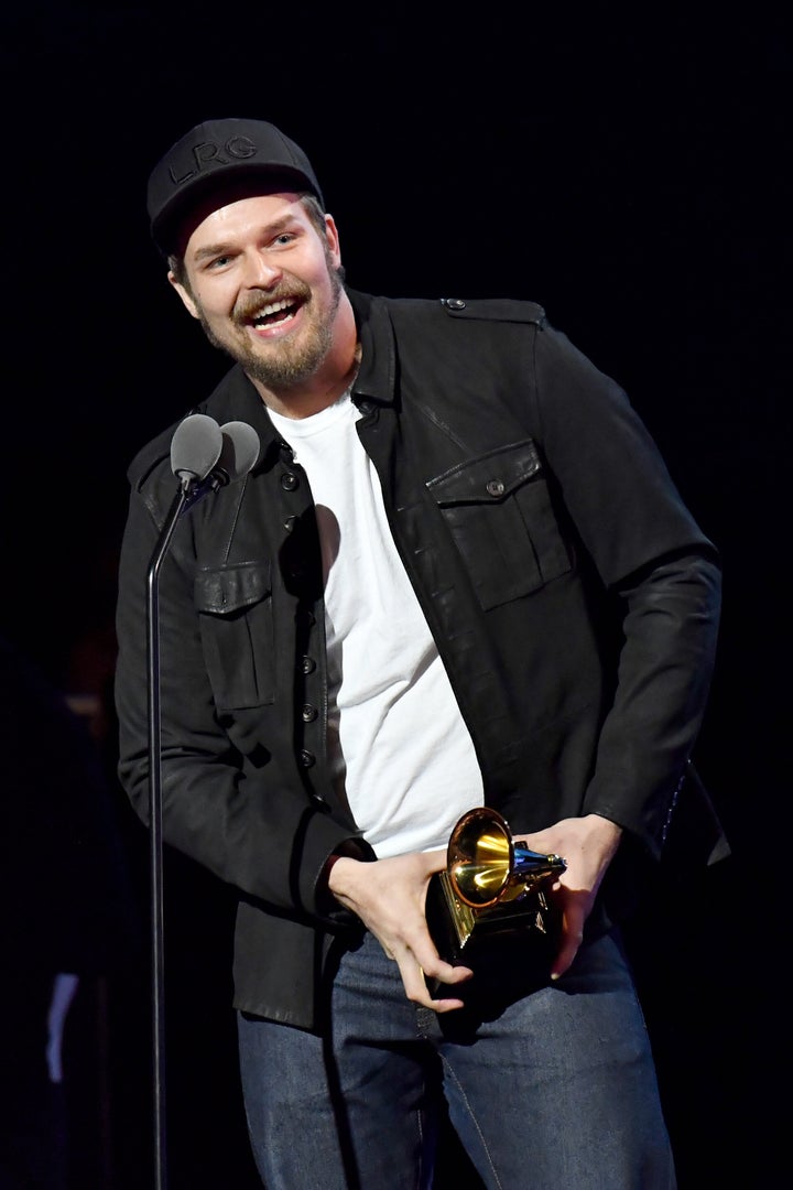 Johnson of Alabama Shakes, winner of Best American Roots Performance for 'Killer Diller Blues', accepts the award in 2018.