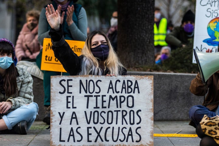 Una activista durante una manifestación de 'Fridays for Future'.