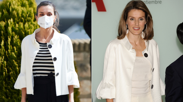 Letizia en marzo de 2021 y en julio de 2008.