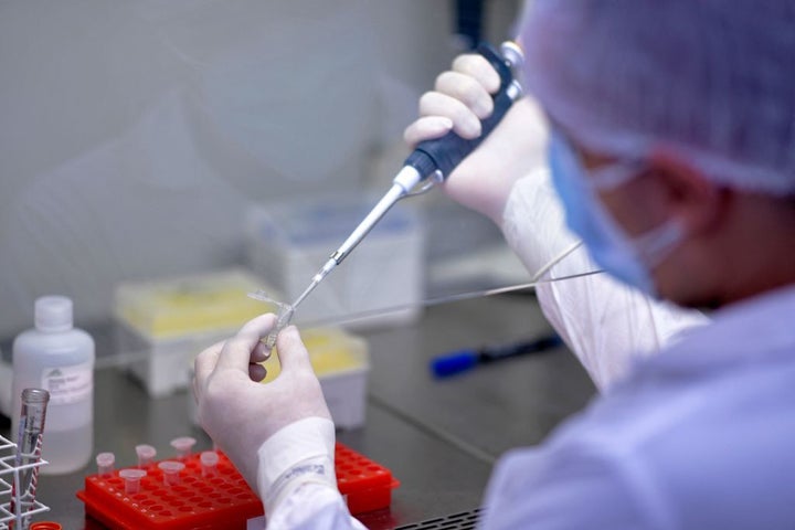 Un técnico analiza unas muestras del virus