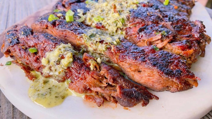 Yessica Infante’s washed flour brisket with chimichurri sauce.