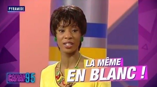 Pépita en 1995 dans le jeu télévisé