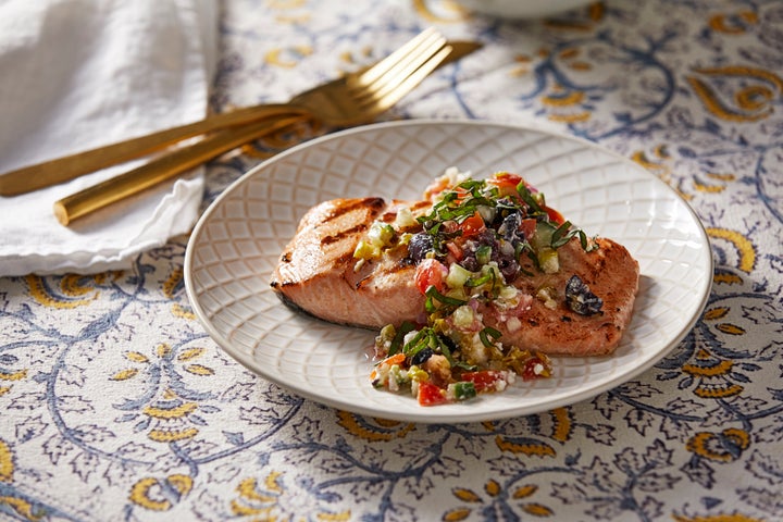 The Mediterranean diet places an emphasis on healthy fats, such as those found in salmon.