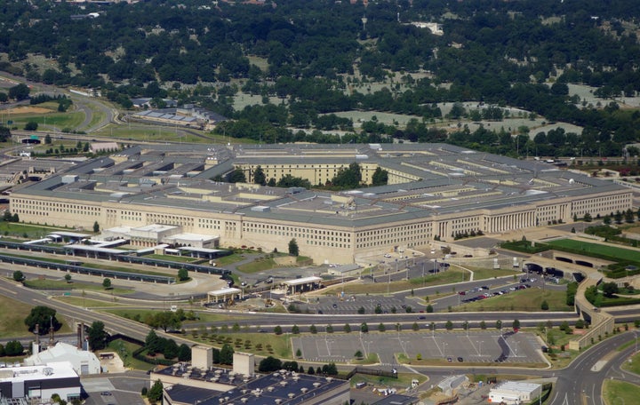 The Pentagon is seen from the air over Washington, DC on August 25, 2013. The 6.5 million sq ft (600,000 sq meter) building serves as the headquarters of the US Department of Defense and was built from 1941 to1943. AFP PHOTO / Saul LOEB / AFP PHOTO / SAUL LOEB (Photo credit should read SAUL LOEB/AFP via Getty Images)