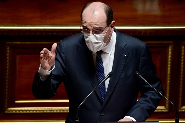 Le Premier ministre Jean Castex le 1er avril 2021 au Sénat.