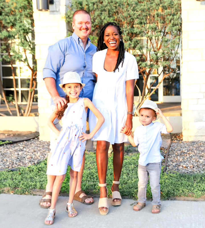 Lifestyle blogger Chris C. Wise and her family.