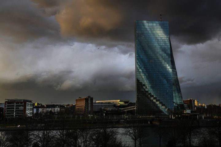 Τα γραφεία της Ευρωπαϊκής Κεντρικής Τράπεζας στην Φρανκφούρτη της Γερμανίας, 11 Μαρτίου 2021.