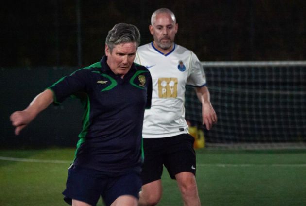 Keir Starmer playing for his regular football team