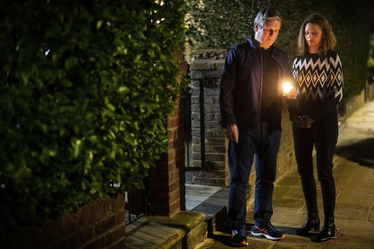Keir Starmer and his wife Victoria hold a candle for Sarah Everard