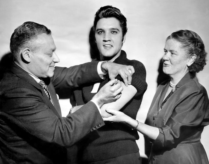 In 1956, Elvis Presley received a polio vaccination from Dr. Leona Baumgartner and Dr. Harold Fuerst in New York. 