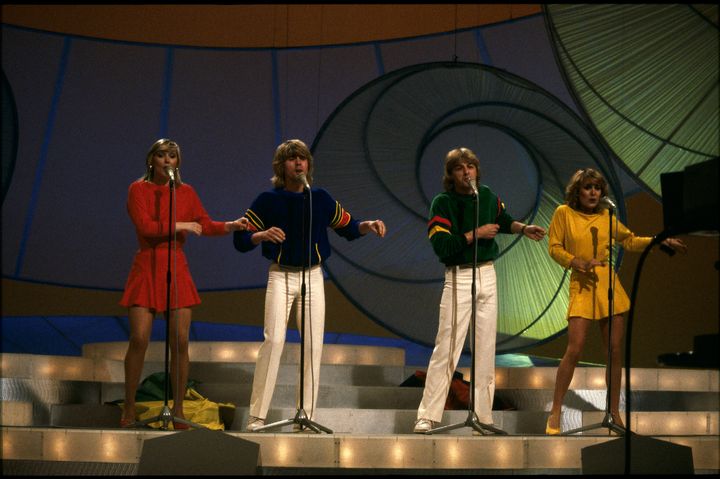 Bucks Fizz performing at Eurovision in 1981