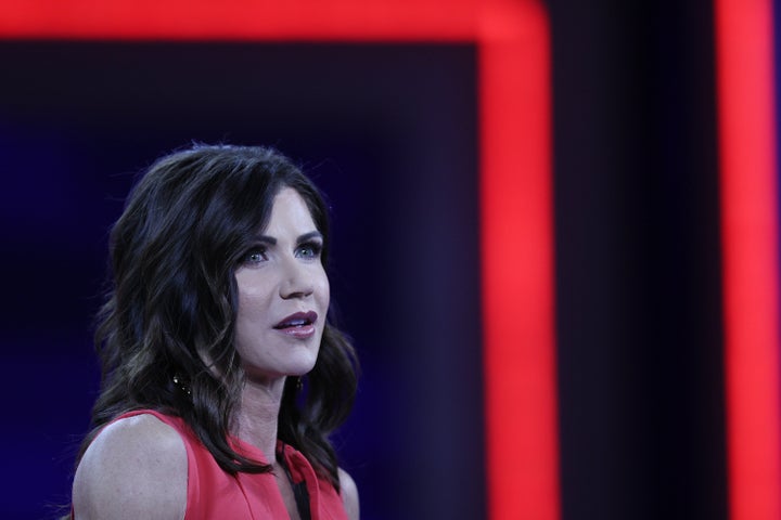 South Dakota Gov. Kristi Noem speaks at the Conservative Political Action Conference in February. (Photo by Joe Raedle/Getty 