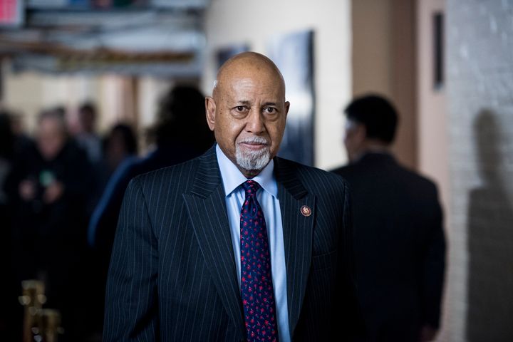 Rep. Alcee Hastings, D-Fla., leaves the House Democrats' caucus meeting in the Capitol on Jan. 4, 2019. 