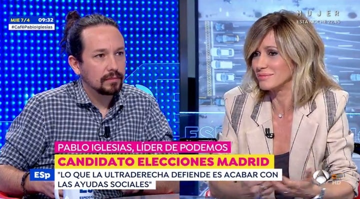 Pablo Iglesias con Susanna Griso en 'Espejo Público'.