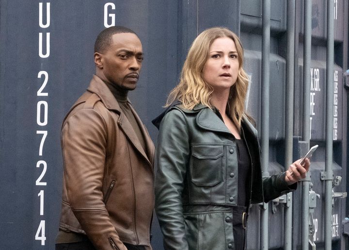 Anthony Mackie and Emily VanCamp in "The Falcon and the Winter Soldier."