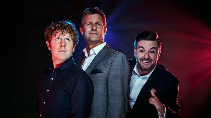 Adam Hills with Last Leg co-stars Josh Widdicombe and Alex Brooker