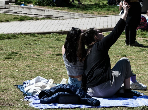 Στιγμιότυπο από το πάρκο της Καισαριανής το Σάββατο 3 Απριλίου 2021