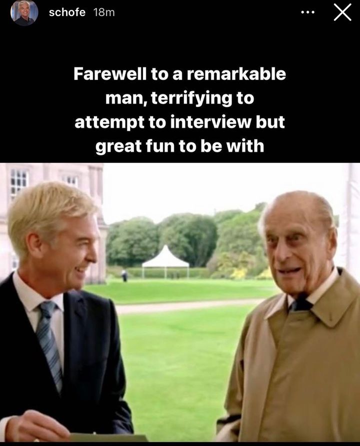 Phillip Schofield pays tribute to Prince Philip