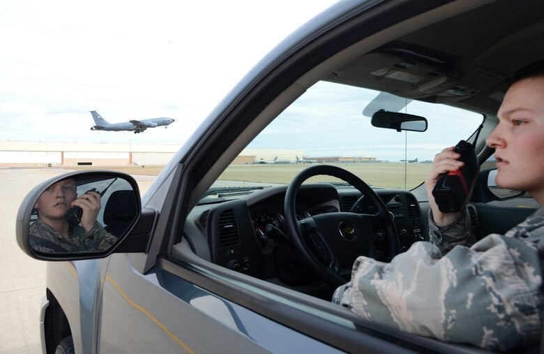 Airman 1st Class Dannion Phillips at Tinker Air Force Base in Oklahoma in 2018, the same year he joined Identity Evropa.