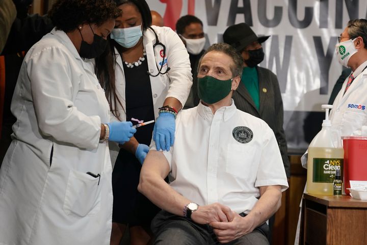 New York Gov. Andrew Cuomo's vaccination at Mount Neboh Baptist Church in Harlem on March 17 was part of a public relations b