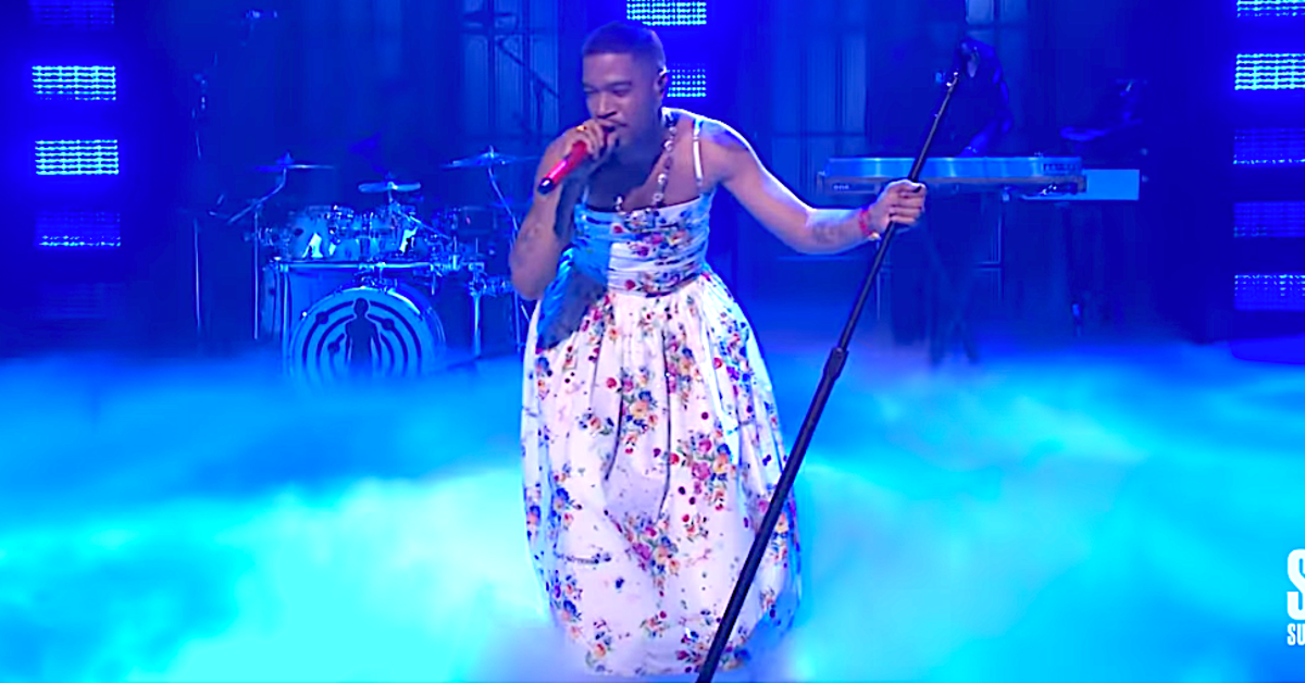 Kid Cudi Rocks SpaghettiStrap Floral Dress In Apparent Kurt Cobain