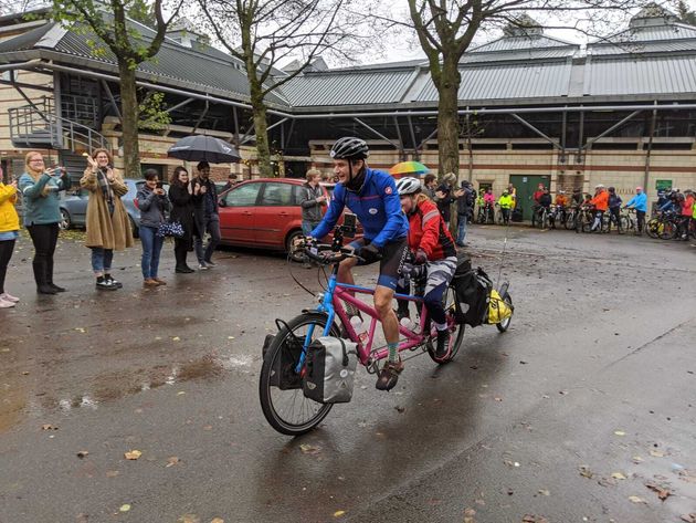 The author setting off from Bristol on New Year's Day, 2020.