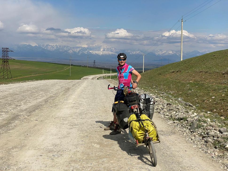 The author in Azerbaijan, where he is currently cycling, April 2021.