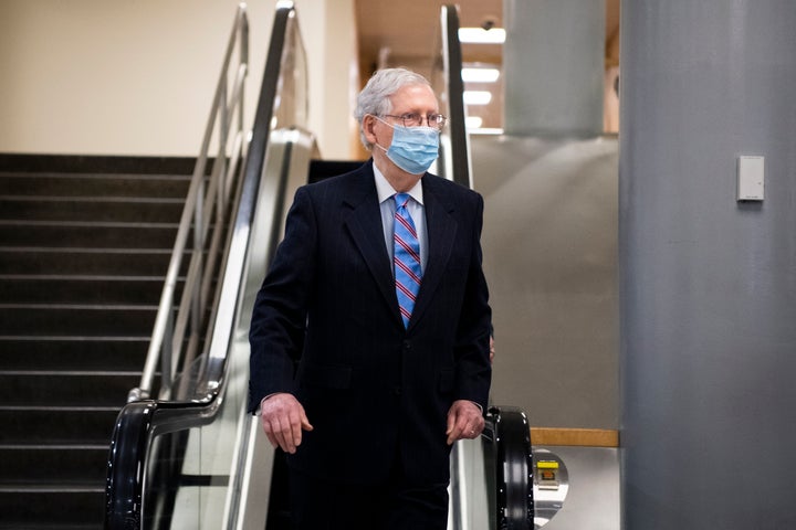 Senate Minority Leader Mitch McConnell (R-Ky.) complained that the state and local funding in the American Rescue Plan was just a bailout for blue states.