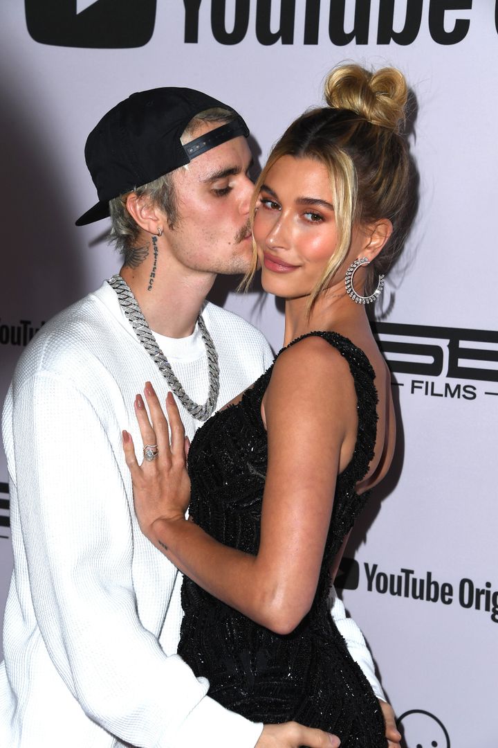The couple at the launch of Justin's YouTube series Seasons in January 2020