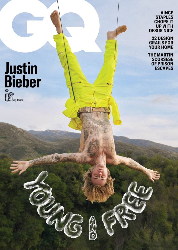 Justin Bieber on the cover of GQ magazine