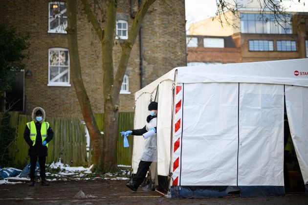 A mobile test centre in London.