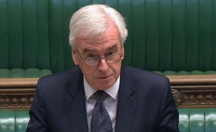 Former Shadow Chancellor John McDonnell speaking in the House of Commons in Westminster, London.