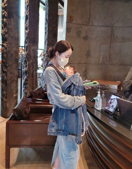 방송인 박은영과 아들 범준군.
